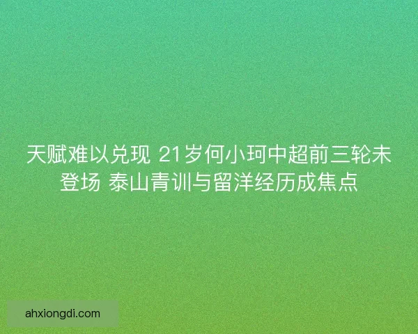 天赋难以兑现 21岁何小珂中超前三轮未登场 泰山青训与留洋经历成焦点 天赋难以兑现 21岁何小珂中超前三轮未登场 泰山青训与留洋经历成焦点