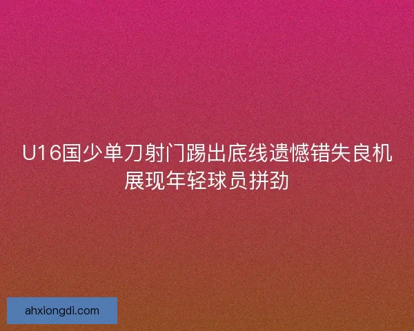 U16国少单刀射门踢出底线遗憾错失良机展现年轻球员拼劲 U16国少单刀射门踢出底线遗憾错失良机展现年轻球员拼劲