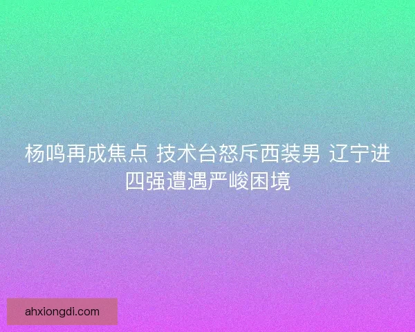 杨鸣再成焦点 技术台怒斥西装男 辽宁进四强遭遇严峻困境