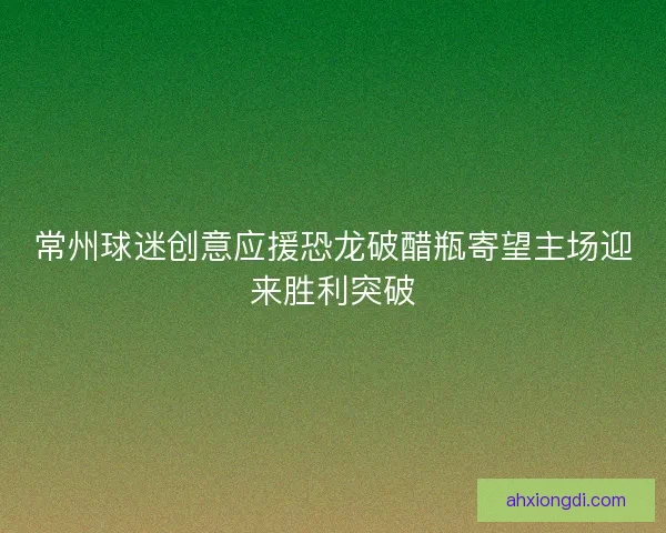 常州球迷创意应援恐龙破醋瓶寄望主场迎来胜利突破
