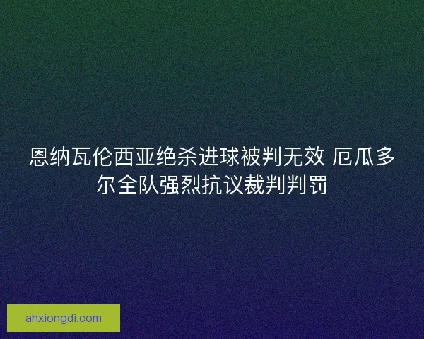 恩纳瓦伦西亚绝杀进球被判无效 厄瓜多尔全队强烈抗议裁判判罚
