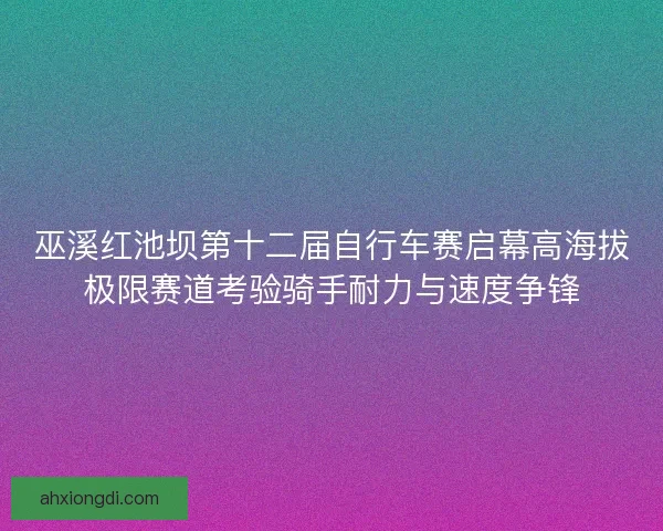 巫溪红池坝第十二届自行车赛启幕高海拔极限赛道考验骑手耐力与速度争锋