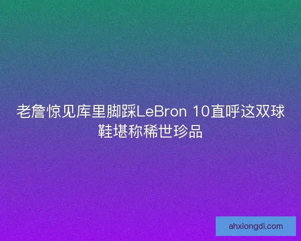 老詹惊见库里脚踩LeBron 10直呼这双球鞋堪称稀世珍品