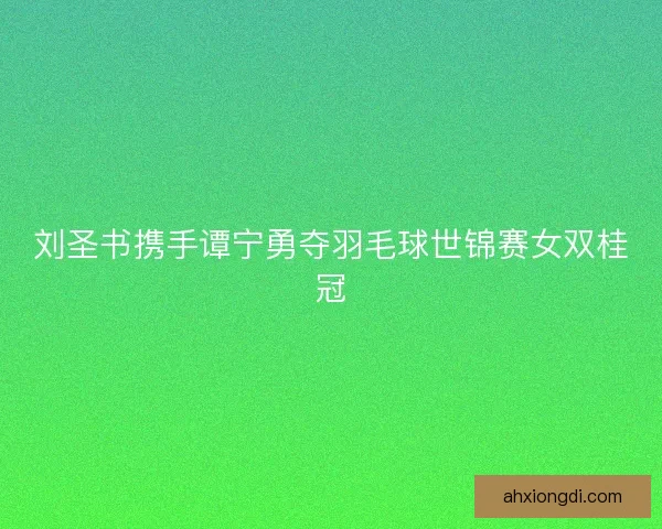 刘圣书携手谭宁勇夺羽毛球世锦赛女双桂冠